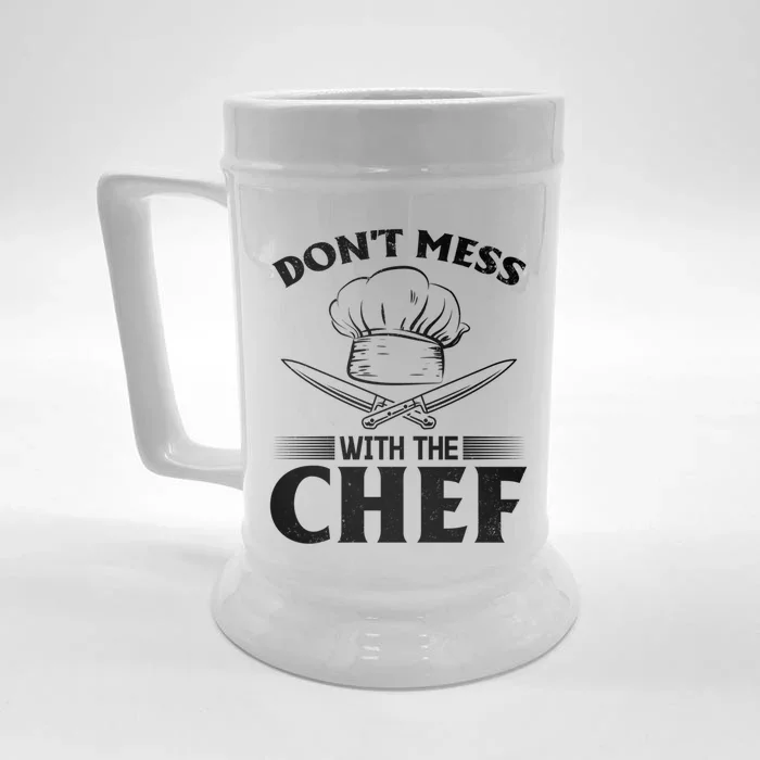 Dont Mess With The Chef Kitchen Instruts Cooks Chef Cook Gift Front & Back Beer Stein