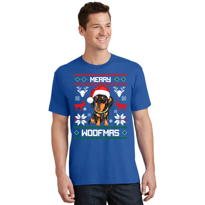 Dachshund Merry Woofmas Gift For Christmas Doxie Xmas Gift T-Shirt