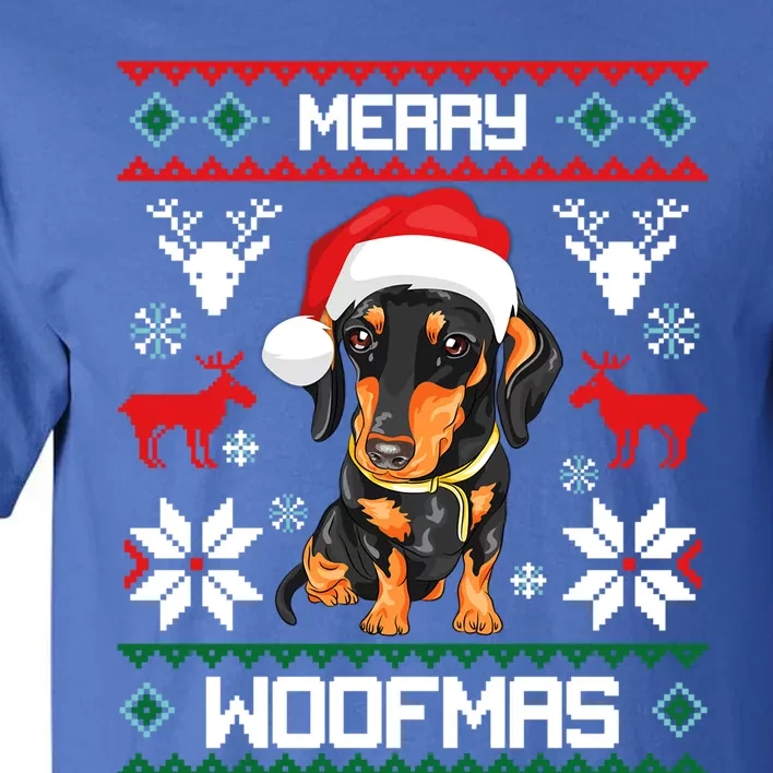 Dachshund Merry Woofmas Gift For Christmas Doxie Xmas Gift Tall T-Shirt