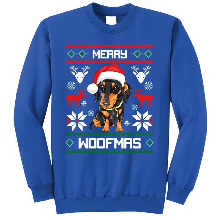 Dachshund Merry Woofmas Gift For Christmas Doxie Xmas Gift Tall Sweatshirt