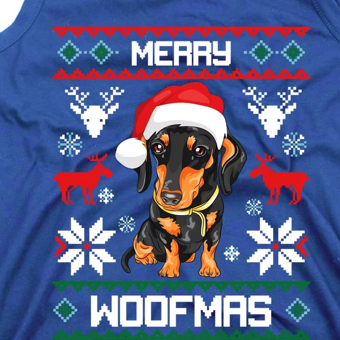 Dachshund Merry Woofmas Gift For Christmas Doxie Xmas Gift Tank Top