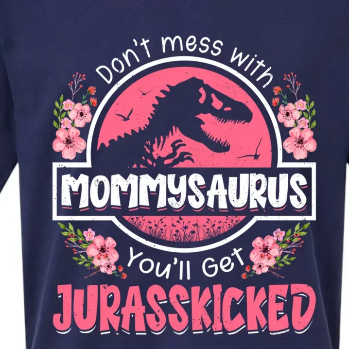 Don't Mess With Mommysaurus T Rex Dinosaur Mom Mother's Day Gift Sueded Cloud Jersey T-Shirt