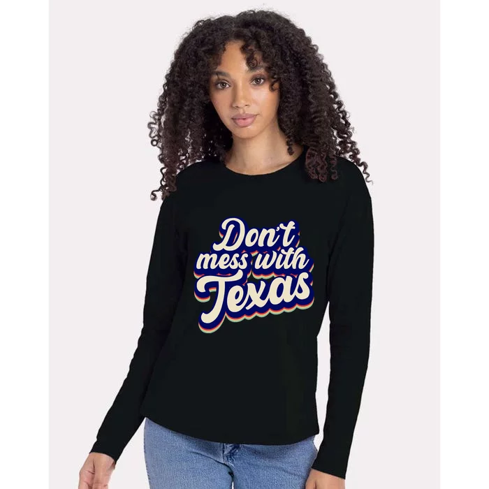 Don't Mess With Texas Retro Logo Womens Cotton Relaxed Long Sleeve T-Shirt