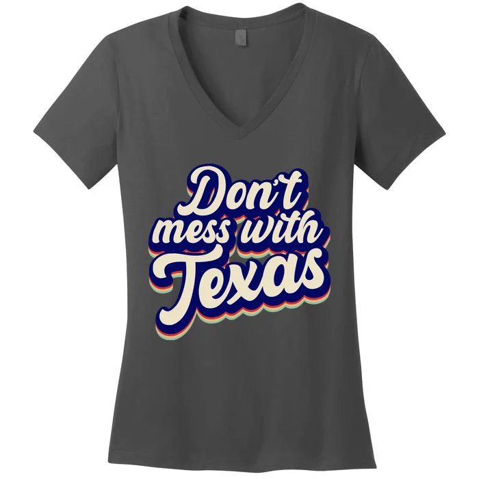 Don't Mess With Texas Retro Logo Women's V-Neck T-Shirt