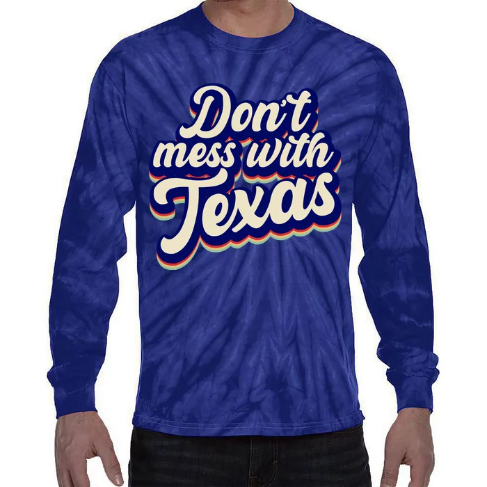 Don't Mess With Texas Retro Logo Tie-Dye Long Sleeve Shirt