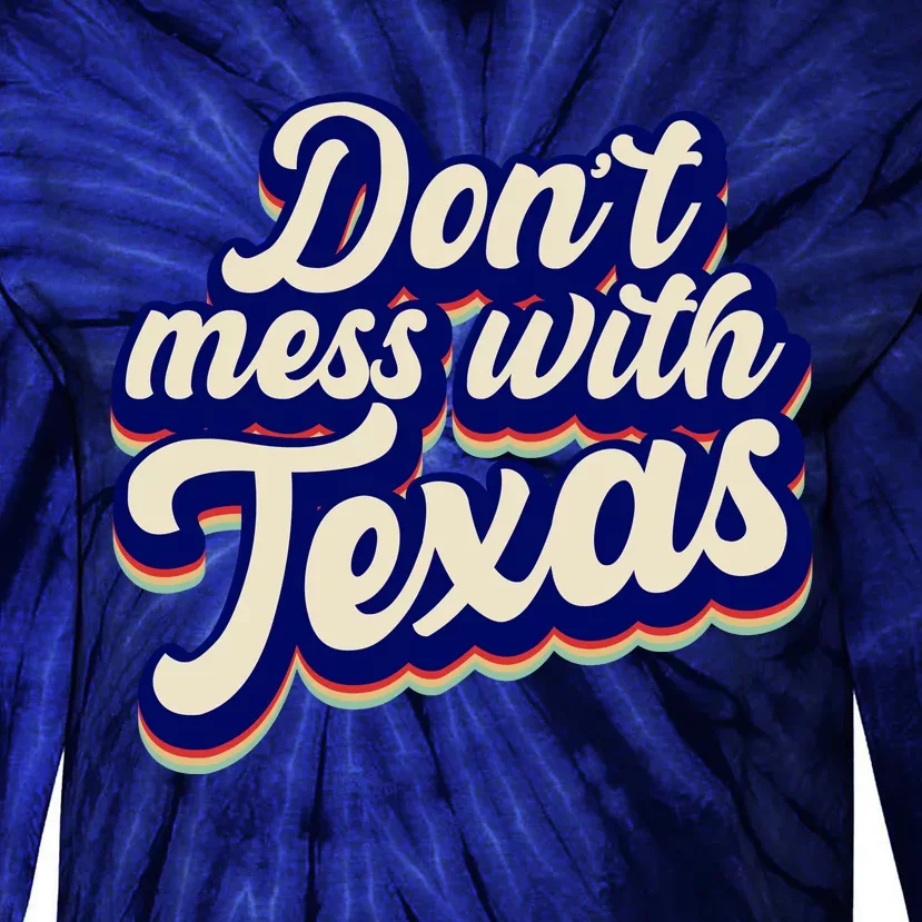 Don't Mess With Texas Retro Logo Tie-Dye Long Sleeve Shirt