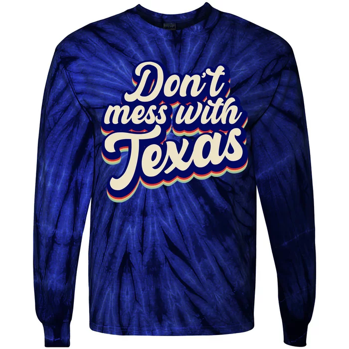 Don't Mess With Texas Retro Logo Tie-Dye Long Sleeve Shirt