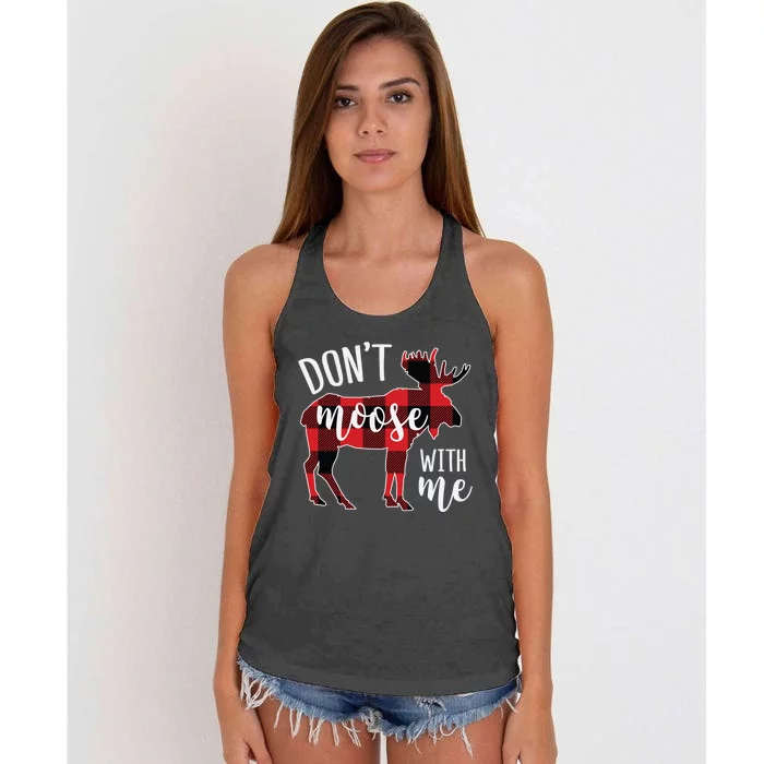 DonT Moose With Me Funny Christmas Gift Women's Knotted Racerback Tank