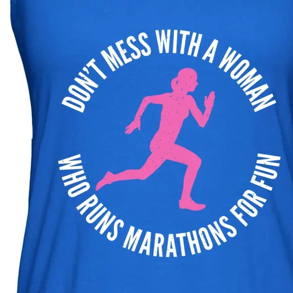 Dont Mess With A Who Runs Marathons For Fun Marathoner Meaningful Gift Ladies Essential Flowy Tank