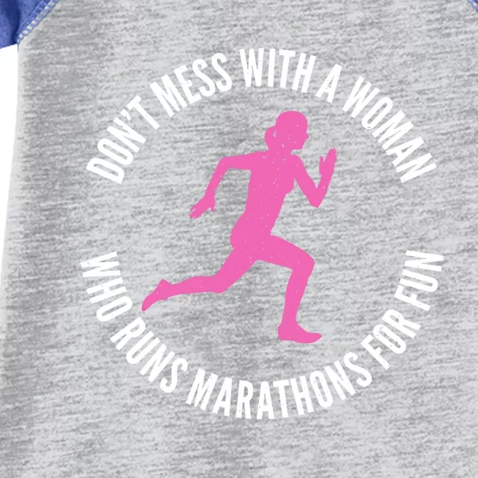 Dont Mess With A Who Runs Marathons For Fun Marathoner Meaningful Gift Infant Baby Jersey Bodysuit