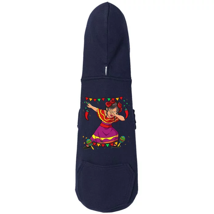 Dabbing Mexican Woman Cinco De Mayo Doggie 3-End Fleece Hoodie