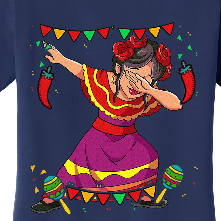 Dabbing Mexican Woman Cinco De Mayo Women's T-Shirt