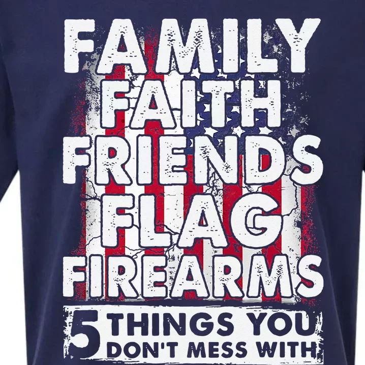 Dont Mess With 5 Family Faith Friends Flag Firearms Funny Sueded Cloud Jersey T-Shirt