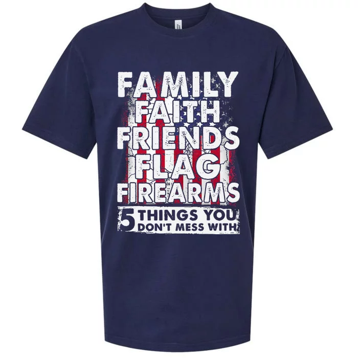 Dont Mess With 5 Family Faith Friends Flag Firearms Funny Sueded Cloud Jersey T-Shirt