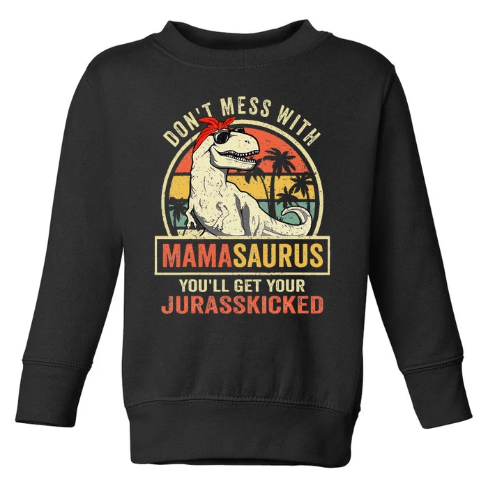 Dont Mess With Mamasaurus Youll Get Jurasskicked Mothers Day Toddler Sweatshirt