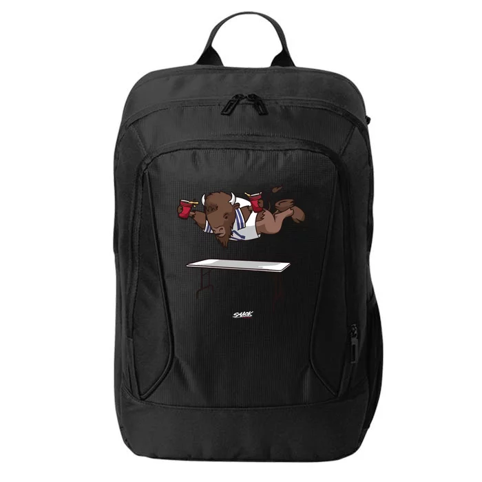 Dan Mitchell Wearing Smash Tables City Backpack