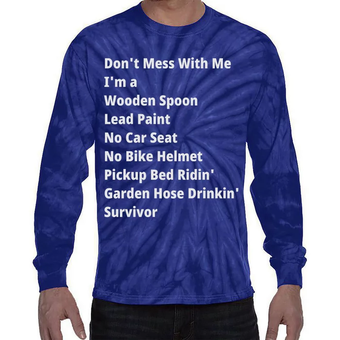 Don't Mess With Me, I'm A Survivor, Motivational Inspiring Quote, Plus Size Tie-Dye Long Sleeve Shirt