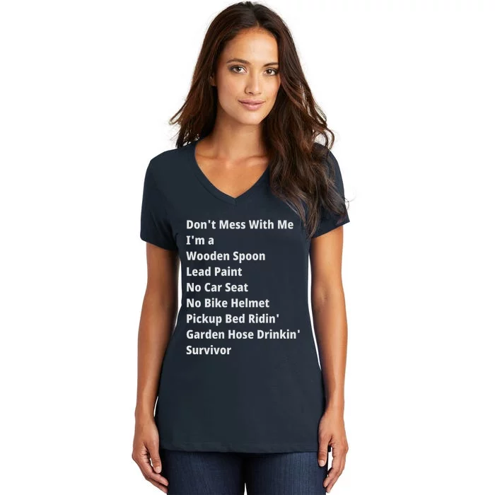 Don't Mess With Me, I'm A Survivor, Motivational Inspiring Quote, Plus Size Women's V-Neck T-Shirt