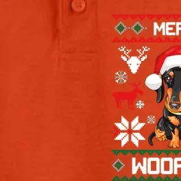 Dachshund Merry Woofmas Gift For Christmas Doxie Xmas Gift Dry Zone Grid Performance Polo