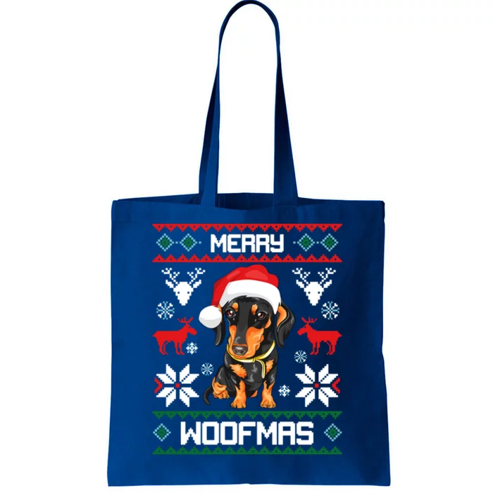 Dachshund Merry Woofmas Gift For Christmas Doxie Xmas Gift Tote Bag