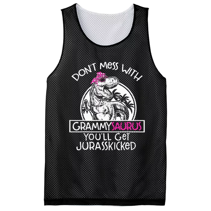 Don't Mess With Grammysaurus You'll Get Jurasskicked Mesh Reversible Basketball Jersey Tank