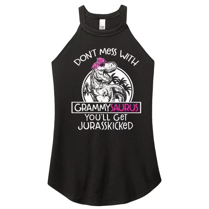 Don't Mess With Grammysaurus You'll Get Jurasskicked Women’s Perfect Tri Rocker Tank