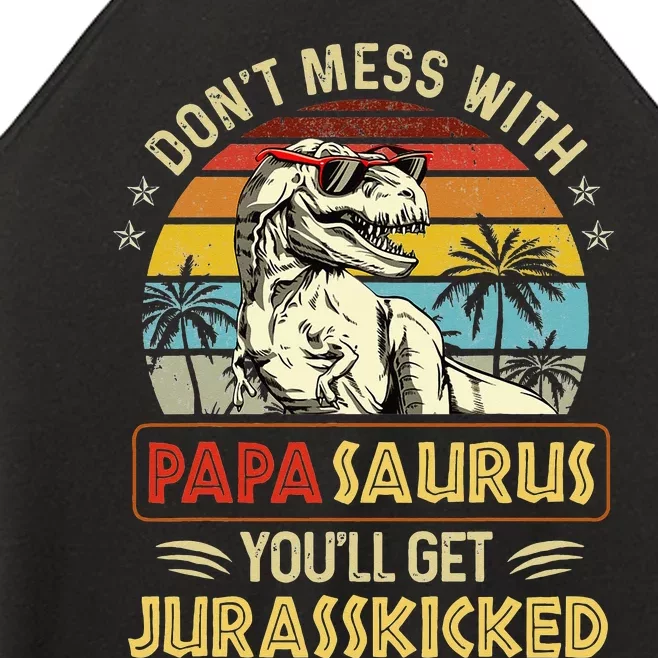 Dont Mess With Papasaurus Youll Get Jurasskicked Women’s Perfect Tri Rocker Tank