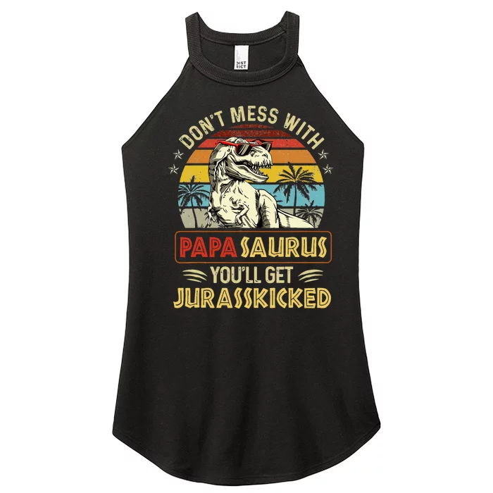 Dont Mess With Papasaurus Youll Get Jurasskicked Women’s Perfect Tri Rocker Tank