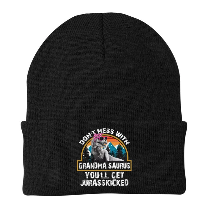 Dont Mess With Grandmasaurus Youll Get Jurasskicked Mothers Knit Cap Winter Beanie