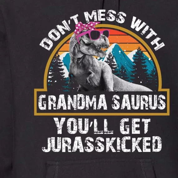 Dont Mess With Grandmasaurus Youll Get Jurasskicked Mothers Premium Hoodie