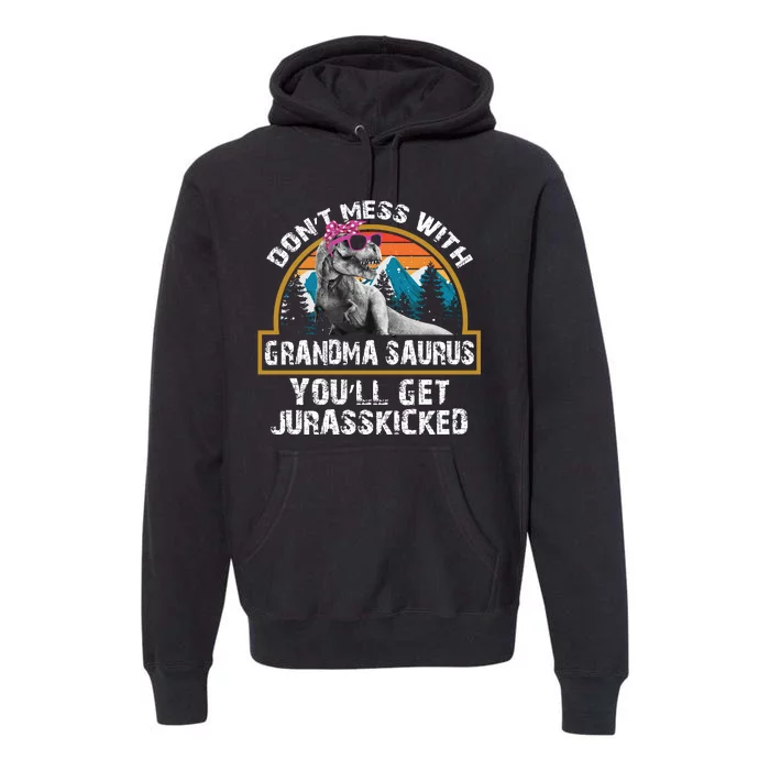 Dont Mess With Grandmasaurus Youll Get Jurasskicked Mothers Premium Hoodie