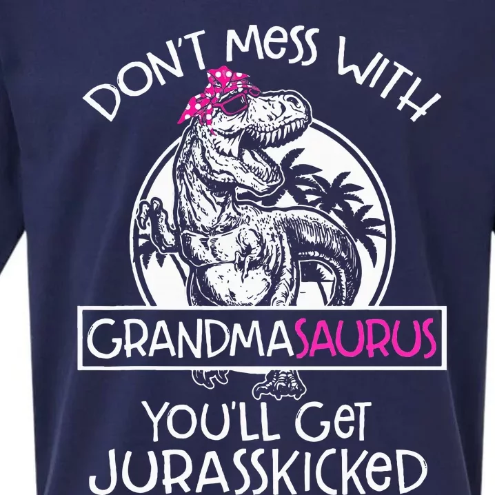 Dont Mess With Grandmasaurus Youll Get Jurasskicked Grandma Sueded Cloud Jersey T-Shirt