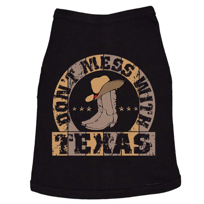 DonT Mess With Bootsn Hat Texas Longhorn Lone Star State Doggie Tank