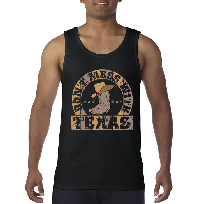 DonT Mess With Bootsn Hat Texas Longhorn Lone Star State Tank Top