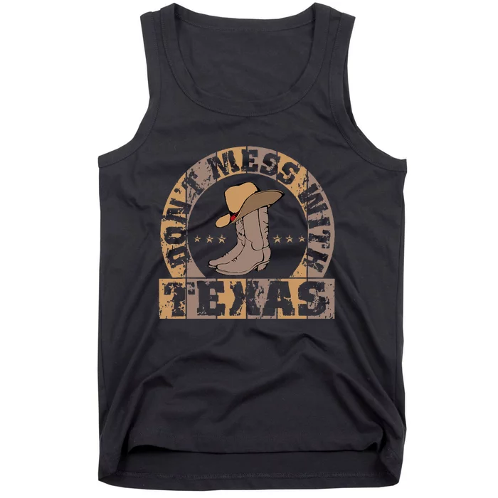 DonT Mess With Bootsn Hat Texas Longhorn Lone Star State Tank Top