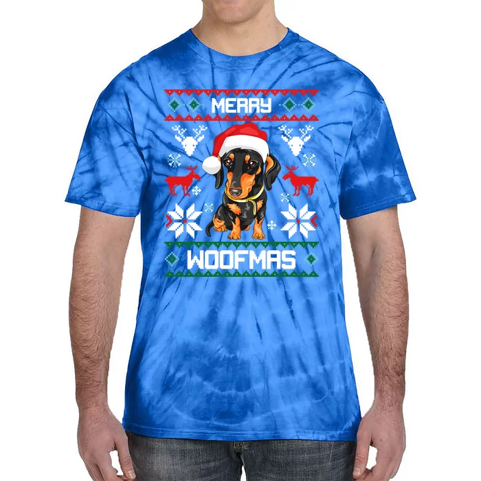 Dachshund Merry Woofmas Gift For Christmas Doxie Xmas Great Gift Tie-Dye T-Shirt