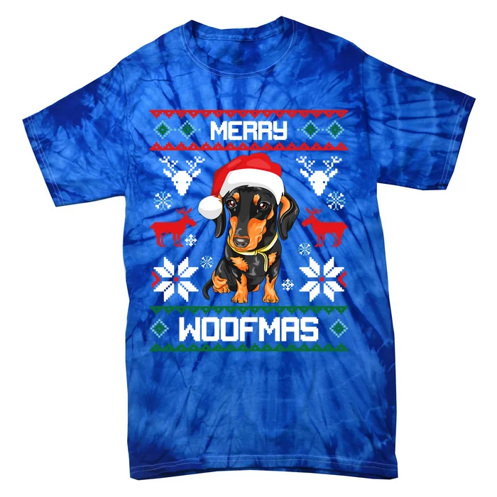 Dachshund Merry Woofmas Gift For Christmas Doxie Xmas Great Gift Tie-Dye T-Shirt