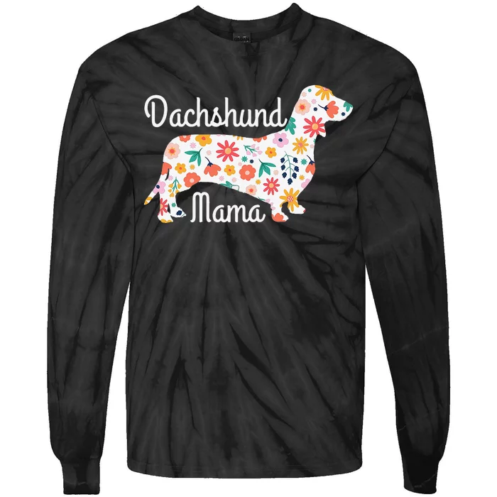 Dachshund Mama Wiener Dog Gift for mother's day Tie-Dye Long Sleeve Shirt