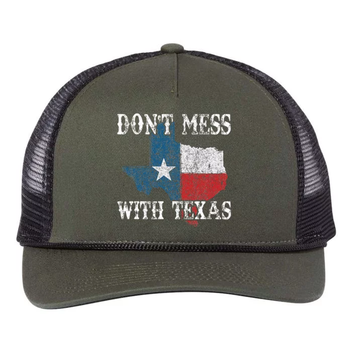 Dont Mess With Vintage Texas Longhorn Lone Star State Retro Rope Trucker Hat Cap