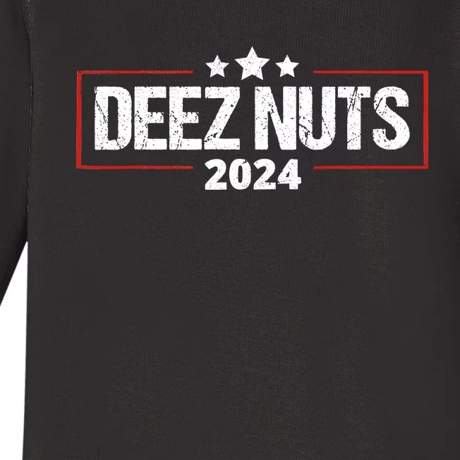 Deez Nuts 2024 Meme Campaign Funny Election Baby Long Sleeve Bodysuit