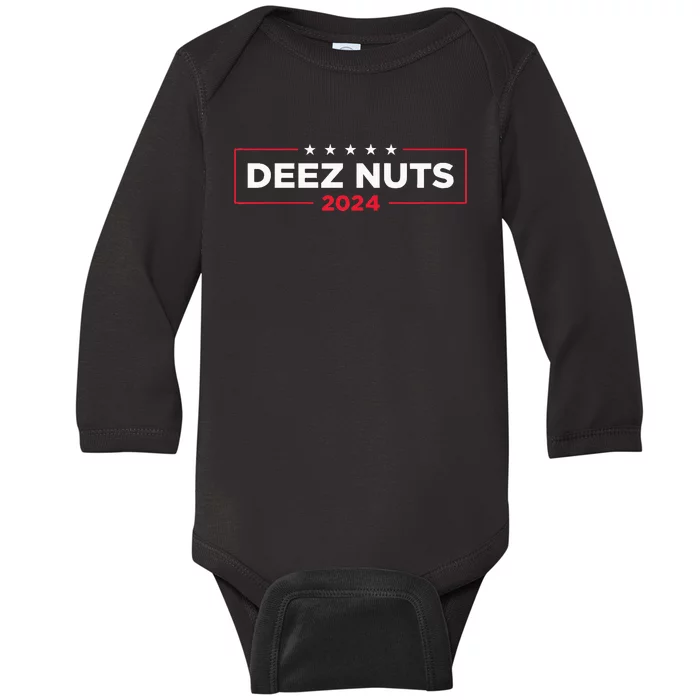 Deez Nuts 2024 Humorous Meme Campaign Baby Long Sleeve Bodysuit