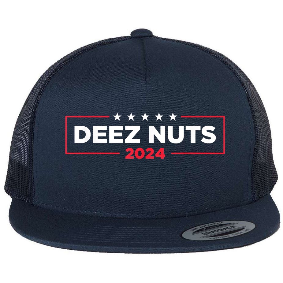 Deez Nuts 2024 Humorous Meme Campaign Flat Bill Trucker Hat