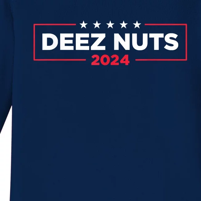 Deez Nuts 2024 Humorous Meme Campaign Baby Long Sleeve Bodysuit