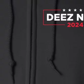 Deez Nuts 2024 Humorous Meme Campaign Novelty Full Zip Hoodie