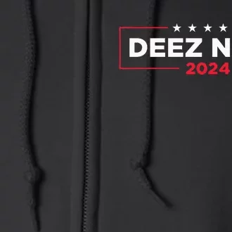 Deez Nuts 2024 Humorous Meme Campaign Novelty Full Zip Hoodie