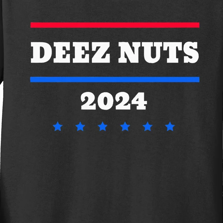 Deez Nuts 2024 Meme Campaign Kids Long Sleeve Shirt