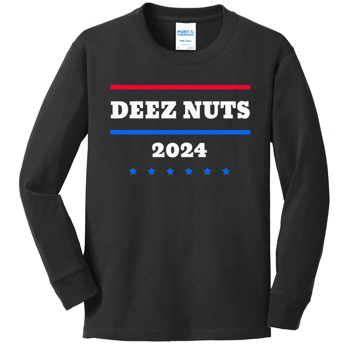 Deez Nuts 2024 Meme Campaign Kids Long Sleeve Shirt