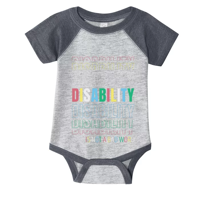 Disability Not A Bad Word Celebrate Disability Pride Month Infant Baby Jersey Bodysuit