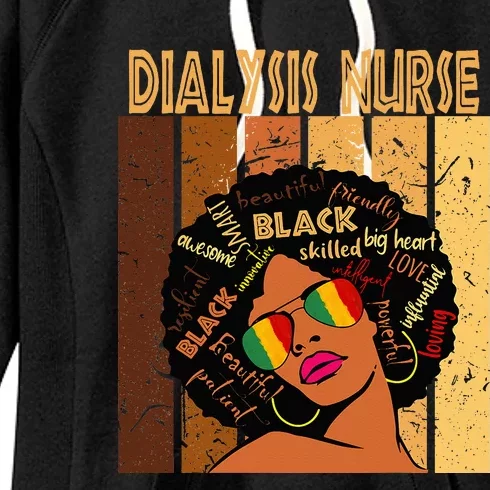 Dialysis Nurse Afro African American Black History Month Women's Fleece Hoodie