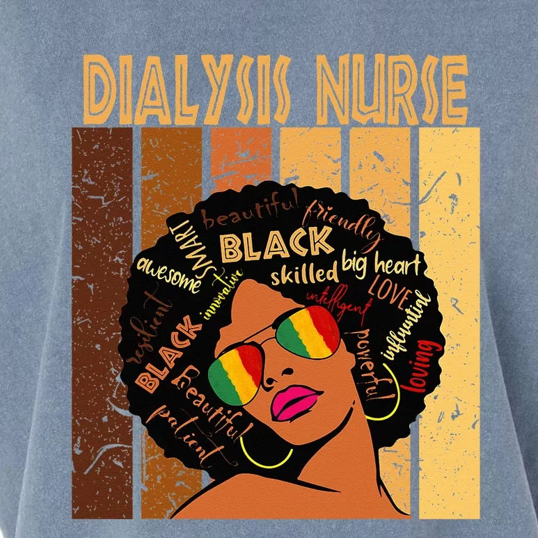 Dialysis Nurse Afro African American Black History Month Garment-Dyed Women's Muscle Tee